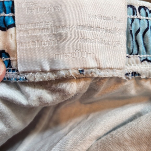 Nice Laundry Mens Mesh Lounge Shorts Blue Great Wave Print Size Medium Lining - Picture 7 of 7